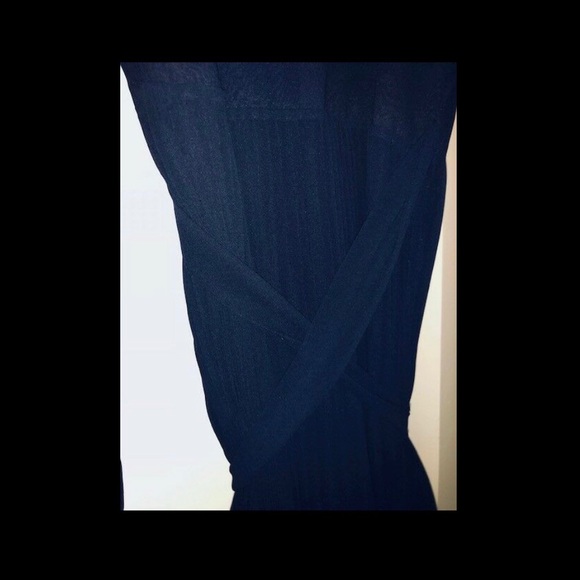 BAGDLEY MISCHKA PLEATED WRAP GOWN NAVY - Picture 8 of 10